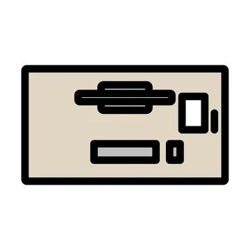 Office Table Top View Icon Stock Illustration