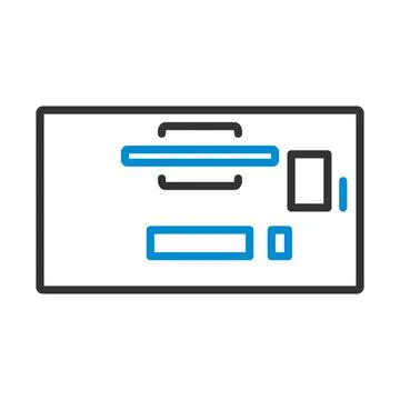 Office Table Top View Icon Stock Illustration
