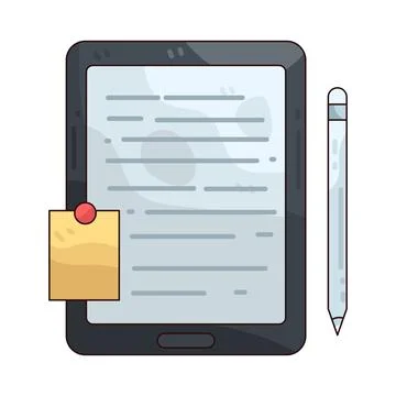 Office tablet illustration 스톡 일러스트