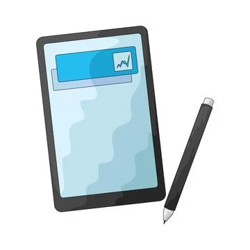 Office tablet illustration 스톡 일러스트