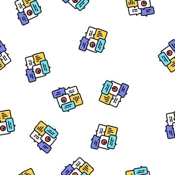 Office tasks discussing vector seamless pattern イラスト素材