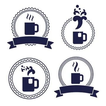 Office tea coffee cup label Stock Illustration