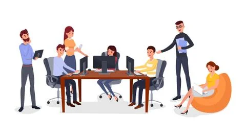 Office team building exercise vector illustration Ilustración de archivo