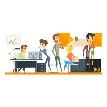 Office Team On Coffee Break Stock Illustration