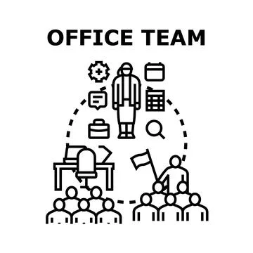 Office team collaborating for business development Stock Illustration