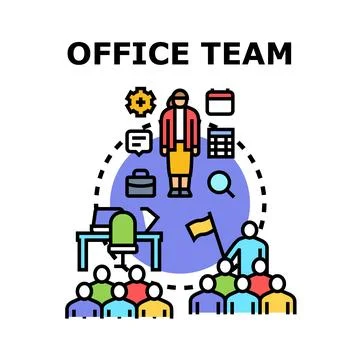 Office team collaborating for business development Stock Illustration