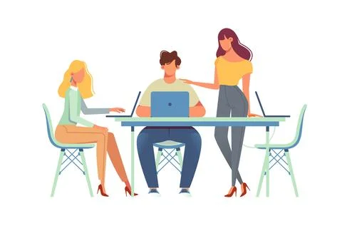 Office Team Meeting Stock Illustration