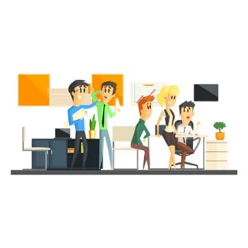 Office Team Working Illustrazione stock