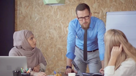 Office team working on a project. Stock Footage 107739134