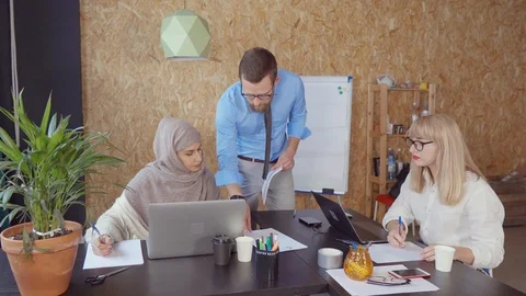 Office team working together. Stock Footage 107738878