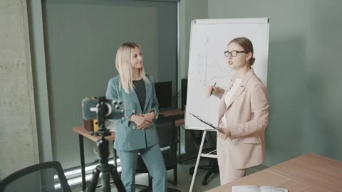 Office teamwork and communication during a presentation with colleagues working Stock-Footage 326323881