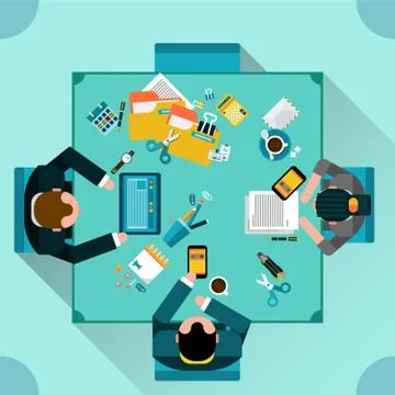 Office Teamwork Concept Stock Illustration