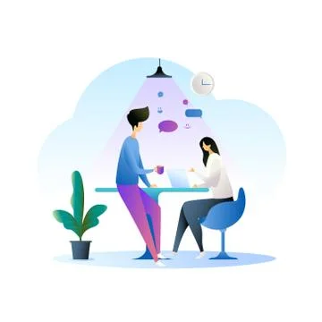 Office teamwork vector illustration concept Illustrazione stock