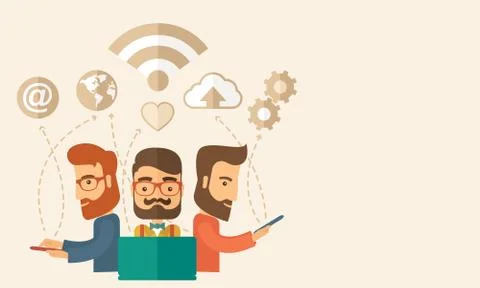 Office teamwork workers イラスト素材