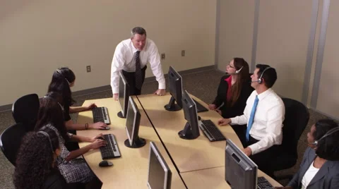 Office of telemarketers Stock Footage