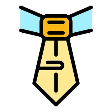 Office tie icon color outline vector Stock Illustration