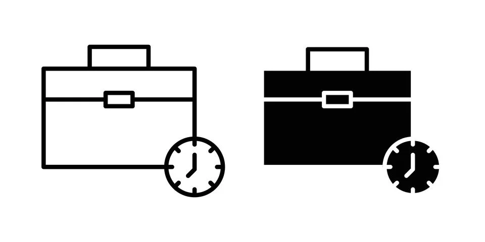 Office time icon vector editable eps10 Illustrazione stock