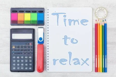 Office tools flat lay 库存照片