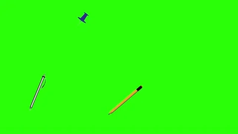 Office tools group animation , chroma key, flat design Stock Footage 146168166