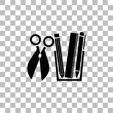 Office tools icon flat Stock Illustration