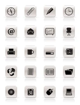 Office tools icons 스톡 일러스트
