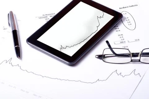 Office tools on white background Foto stock