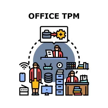 Office total productive maintenance workflow management system Stock Illustration
