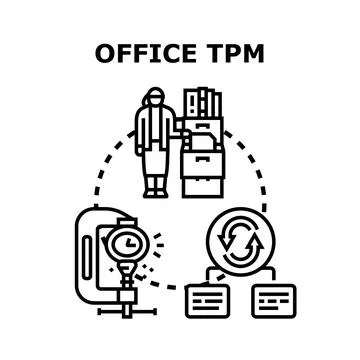 Office total productive management process optimization Illustrazione stock