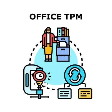 Office total productive management process optimization Illustrazione stock