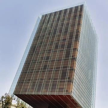 Office tower Edificio Castelar architect Rafael de La Hoz glass facade Madrid Stock Photos
