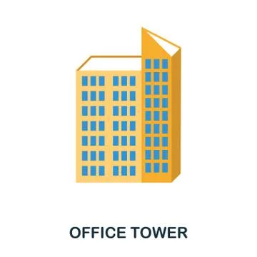 Office Tower flat icon. Premium style flat icon design. UI. Illustration of Stock Illustration