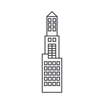 Office tower thin line icon concept. Office tower linear vector sign, symbol Stock Illustration