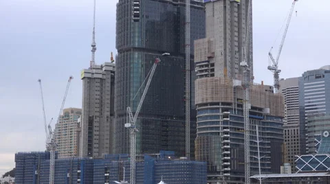Office Towers construction timelapse Stock Footage 52234422