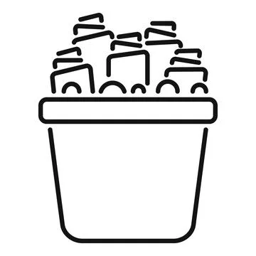 Office trash bin overflowing with paper waste illustrating poor document Stock Illustration