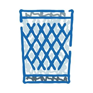 Office trash can doodle icon drawing イラスト素材