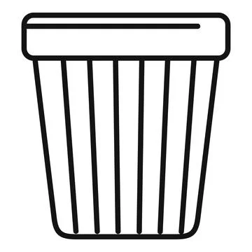 Office trash can icon representing document disposal and waste management Stock Illustration