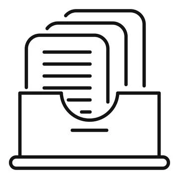 Office tray with paper documents for organizing business papers concept icon Illustrazione stock