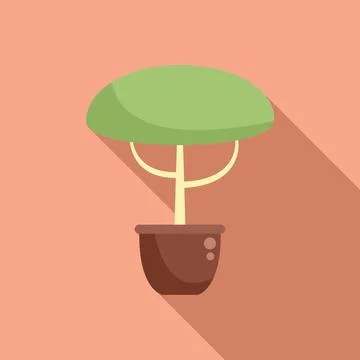 Office tree icon flat vector. House indoor 스톡 일러스트