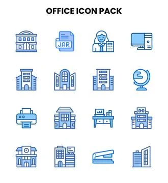 Office Two Colour Graphics Icons Pack Ilustración de archivo