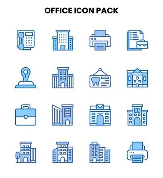 Office Two Colour Icons Pack イラスト素材
