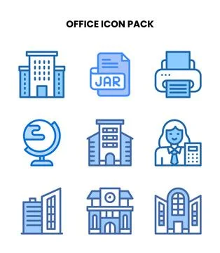 Office Two Colour UI Icons Pack イラスト素材
