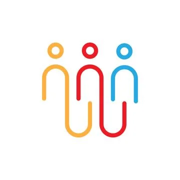 Office u pins group team modern line style clean logo design vector icon il.. イラスト素材