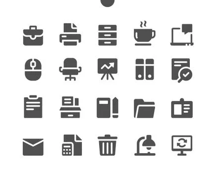 Office UI Pixel Perfect Well-crafted Vector Stock Illustration