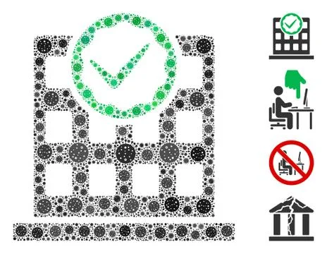 Office Use Only Collage of Covid Virus Elements Stock Illustration