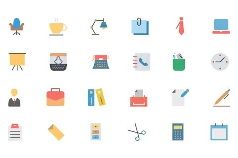 Office Vector Icons Illustrazione stock