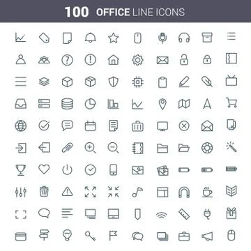 Office Vector Line Icons Ilustración de archivo