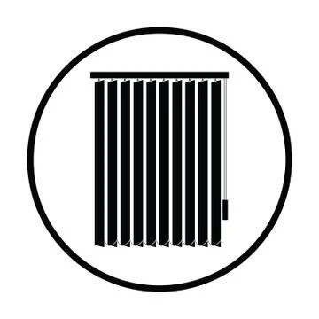 Office vertical blinds icon Illustration