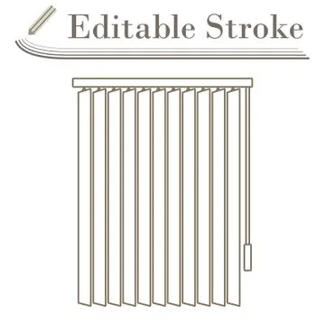 Office Vertical Blinds Icon Illustration