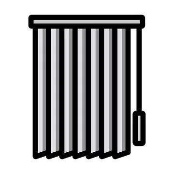 Office Vertical Blinds Icon Illustration