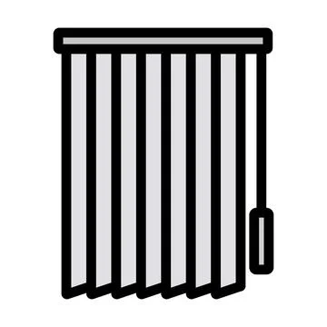 Office Vertical Blinds Icon Illustration